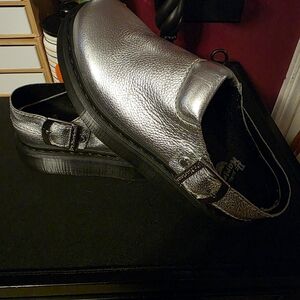 Dr. Martens Silver Slip-On Clogs